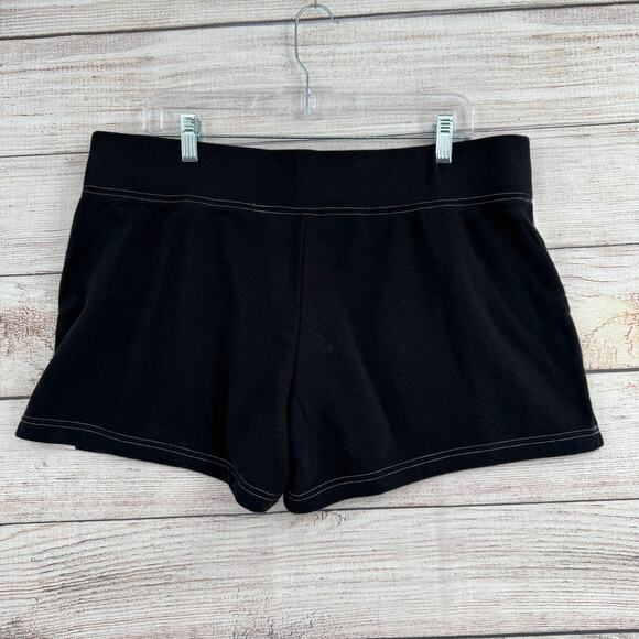 Nike Low Rise Sweat Shorts Womens XL Black White Drawstring NEW - Picture 2 of 11